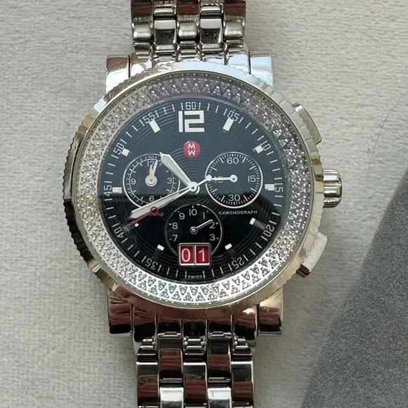 Michele Real Diamond UNISEX Sportsail Watch Black Face Michele Sport Sail Diamond Watch Black | eBay main image 4